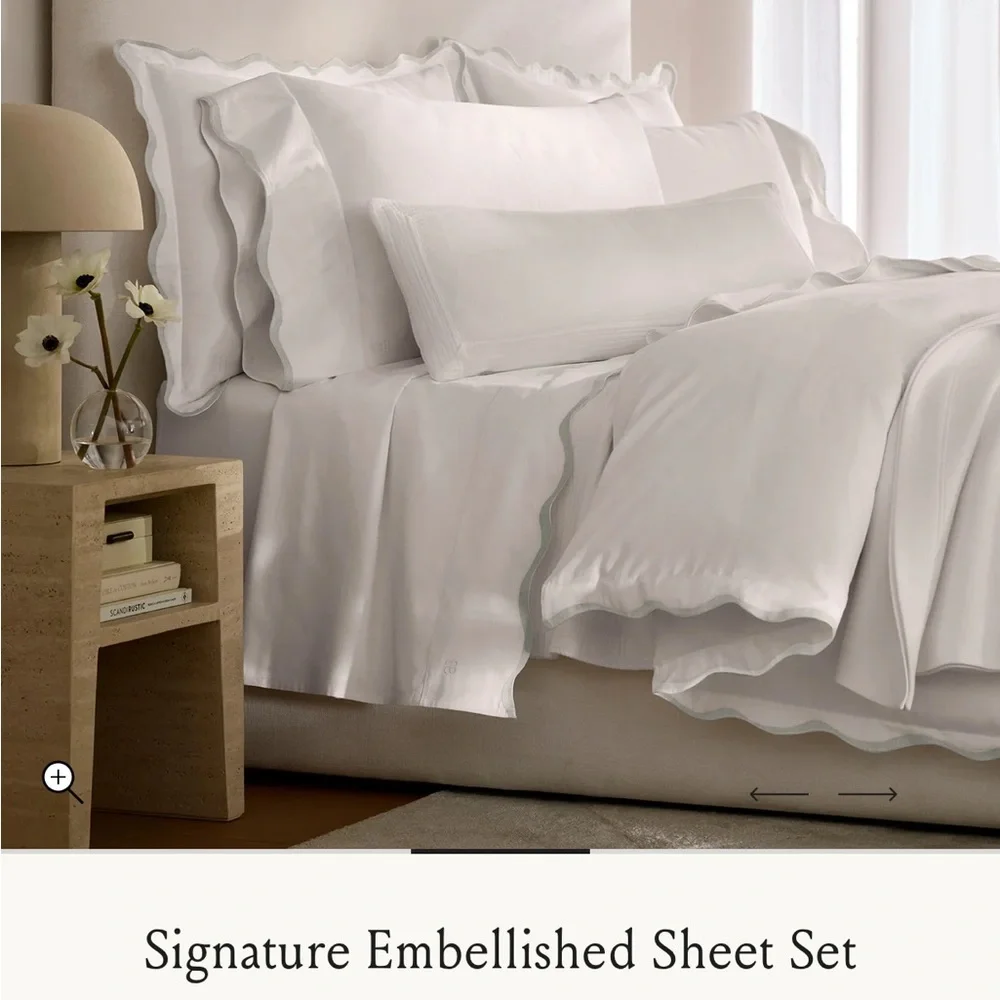 Boll & Branch NEW Signature Embellished Sheet Set King